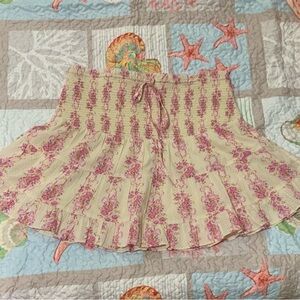 Floral Pink and Beige Skirt